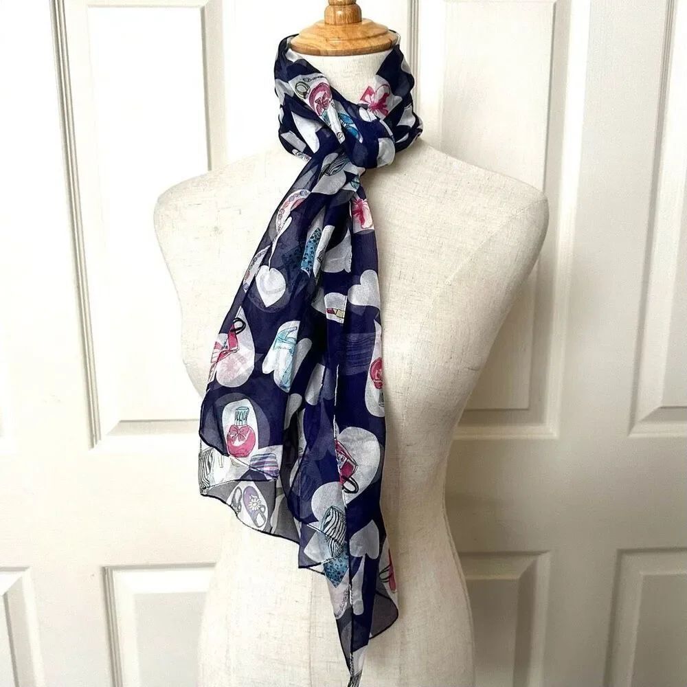 Blue shipping pattern scarf